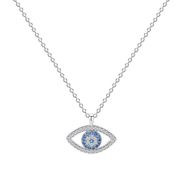 s925 Sterling Silver Jewelry European and American Atmospheric Demon Eye Necklace Eye Pendant null