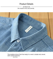 Jacquard Color Matching Casual Denim Long-sleeved Shirt Men's Loose Shirt Coat null