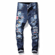 men jeans famous D2 Men slim jeans pants mens denim trousers zipper blue hole Pencil Pants null