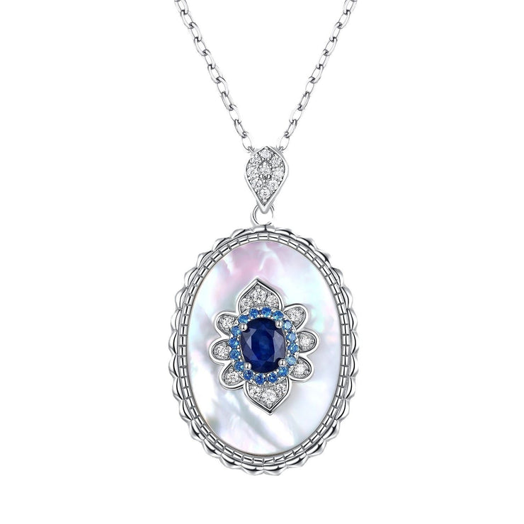 Sapphire Diamond Pendant 925 Sterling Silver Party Wedding Pendants Chain Necklace For Women Charm Jewelry null