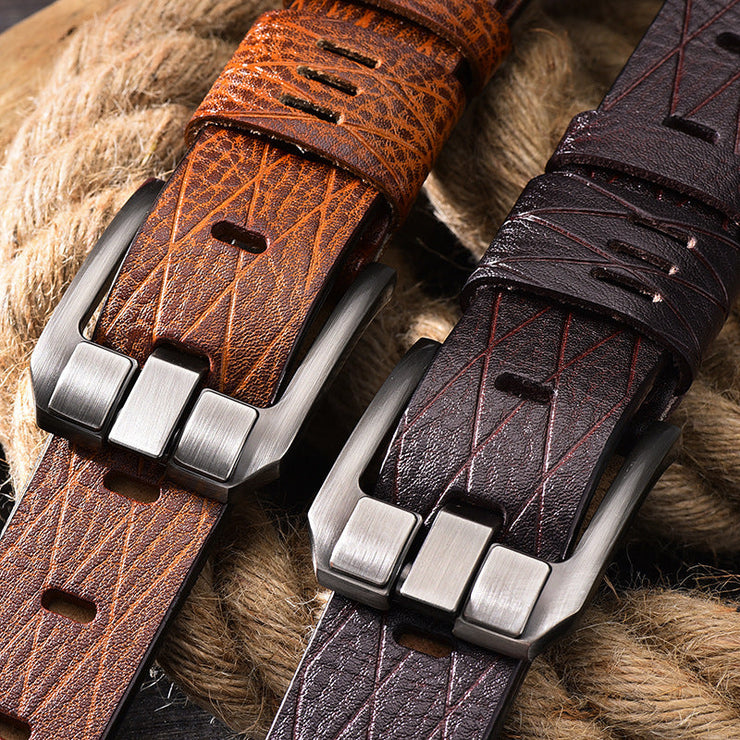 Versatile leather belt for men null