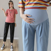 Spring And Autumn Maternity Trousers Wear Linen Casual Cropped Trousers null