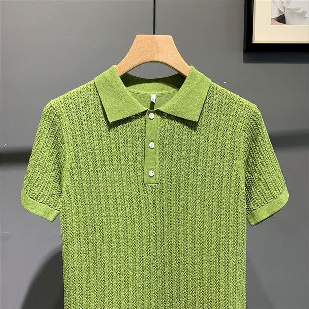 Summer New All-matching Lapel T-shirt Men null