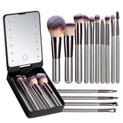 Rechargeable Luminous Mirror Portable Makeup Brush Suit null