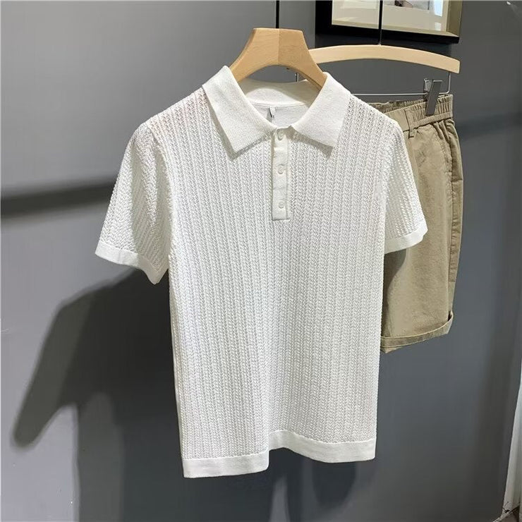 Summer New All-matching Lapel T-shirt Men null