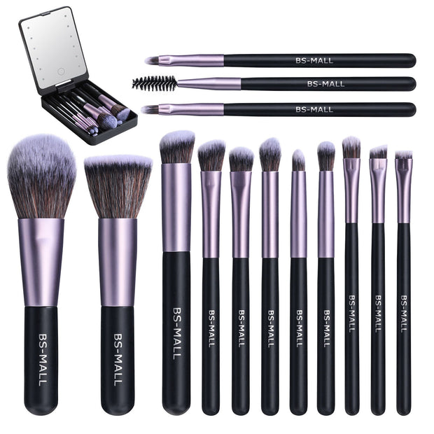 Rechargeable Luminous Mirror Portable Makeup Brush Suit null