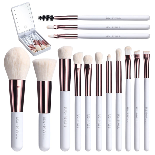 Rechargeable Luminous Mirror Portable Makeup Brush Suit null