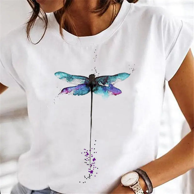 Women Dandelion T-shirts Fashion Clothing Cartoon Clothes Wa null