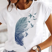 Women Dandelion T-shirts Fashion Clothing Cartoon Clothes Wa null