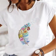 Women Dandelion T-shirts Fashion Clothing Cartoon Clothes Wa null