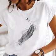 Women Dandelion T-shirts Fashion Clothing Cartoon Clothes Wa null