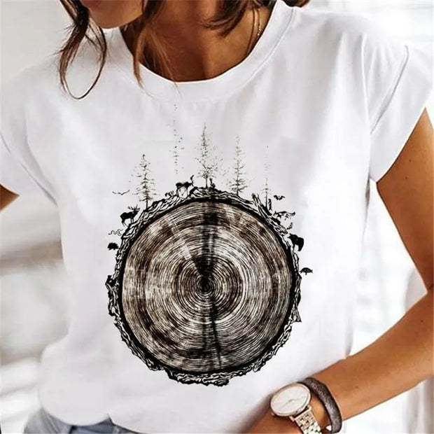 Women Dandelion T-shirts Fashion Clothing Cartoon Clothes Wa null