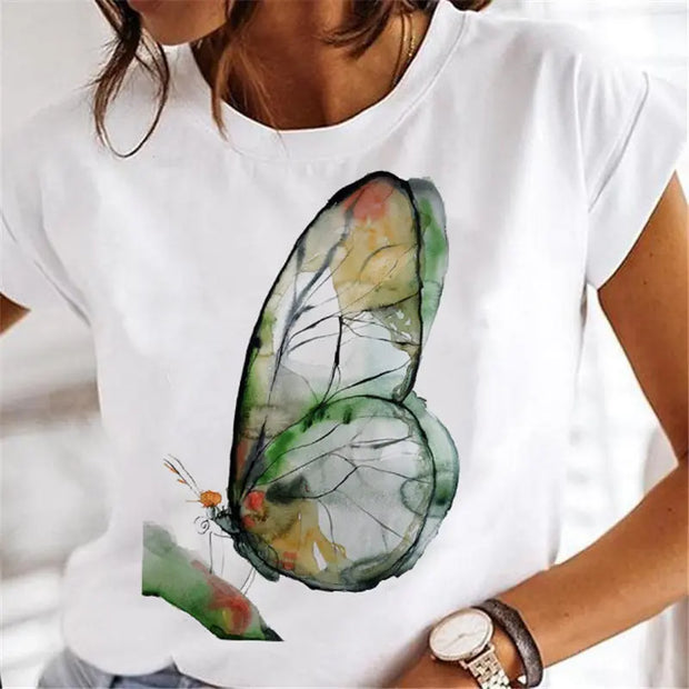 Women Dandelion T-shirts Fashion Clothing Cartoon Clothes Wa null