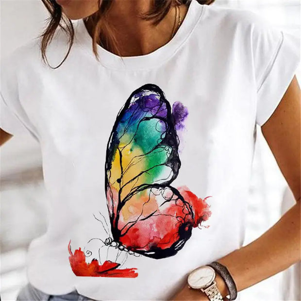 Women Dandelion T-shirts Fashion Clothing Cartoon Clothes Wa null