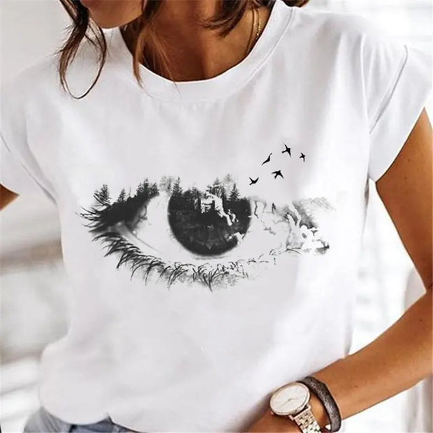 Women Dandelion T-shirts Fashion Clothing Cartoon Clothes Wa null