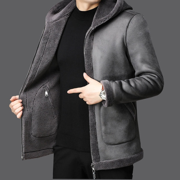 Double-Sided Fleece Men's Lambswool Coat | Solare Fashion