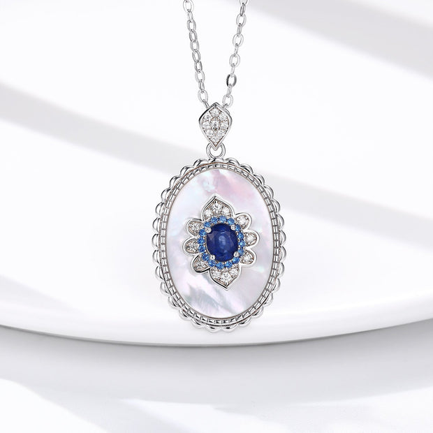 Sapphire Diamond Pendant 925 Sterling Silver Party Wedding Pendants Chain Necklace For Women Charm Jewelry null