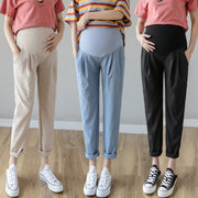 Spring And Autumn Maternity Trousers Wear Linen Casual Cropped Trousers null